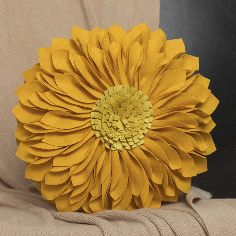 3D Floral Round Throw Pillow Sunflower Decorative Accent Pillow Cover & Insert added by Jennifer Castillo