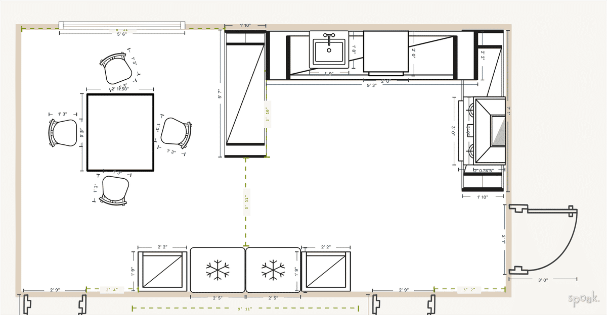 Kitchen Layout designed by LAUREN MCCUE