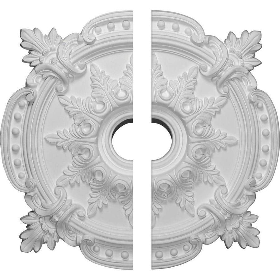 Ekena Millwork 28-3/8 in. x 3-3/4 in. x 1-5/8 in. Benson Classic Urethane Ceiling Medallion, 2-Piece (Fits Canopies up to 6-1/2 in.) CM28BE2 - The Home Depot added by Kacy Emmett