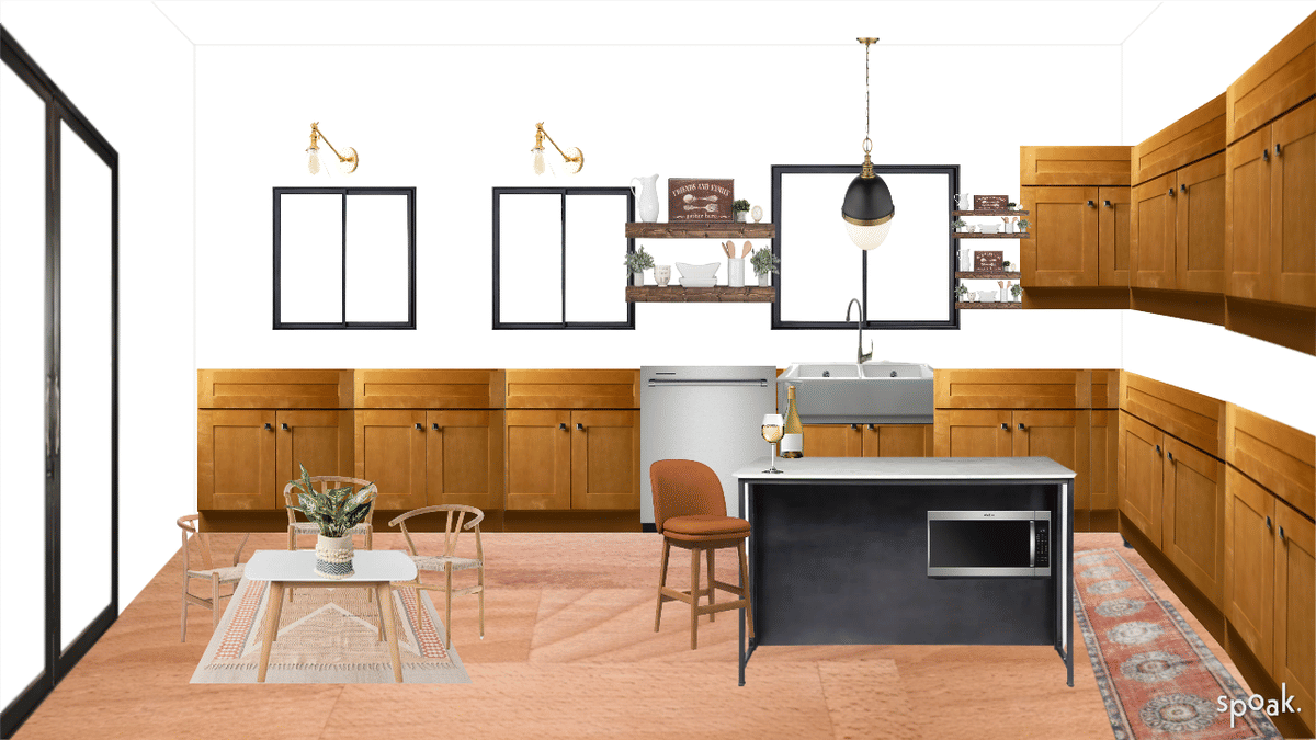 Mid Century Modern White Kitchen Inspiration designed by Paige Hengl