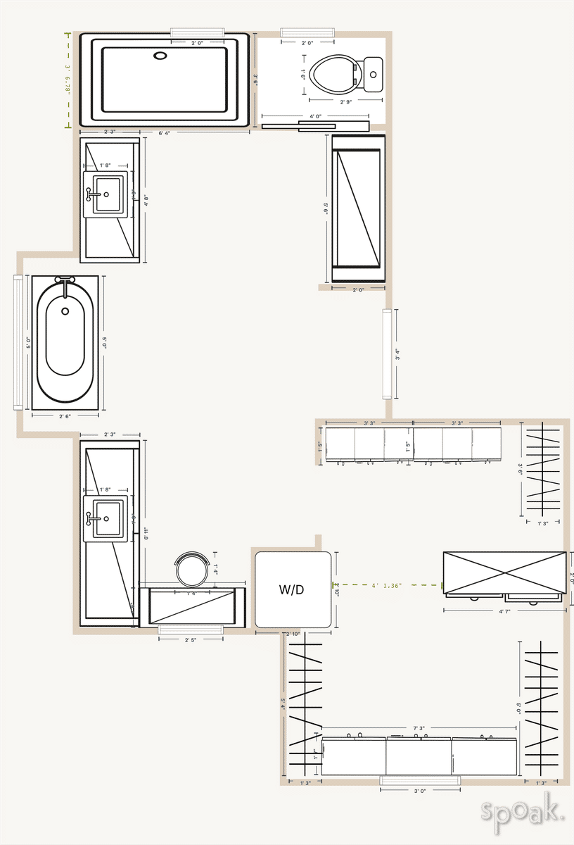 Bathroom Floor Plan designed by kaila walls