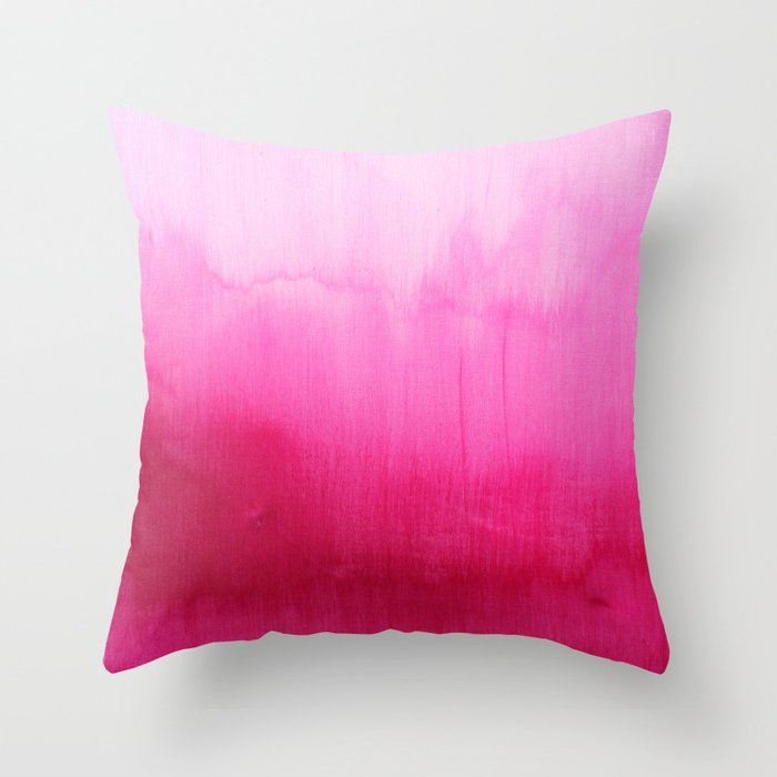 Modern fuchsia watercolor paint brushtrokes Throw Pillow by Pink Water added by Lauren Houston