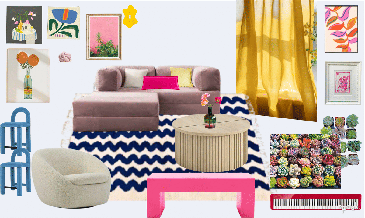 Yellow Living Room Inspiration designed by Alejandra Lopez