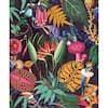 Plum "A Tropical Soiree" Wallpaper / Botanical Wallpaper / Tropical Wallpaper / Removable added by Gabrielle Rosenfeld