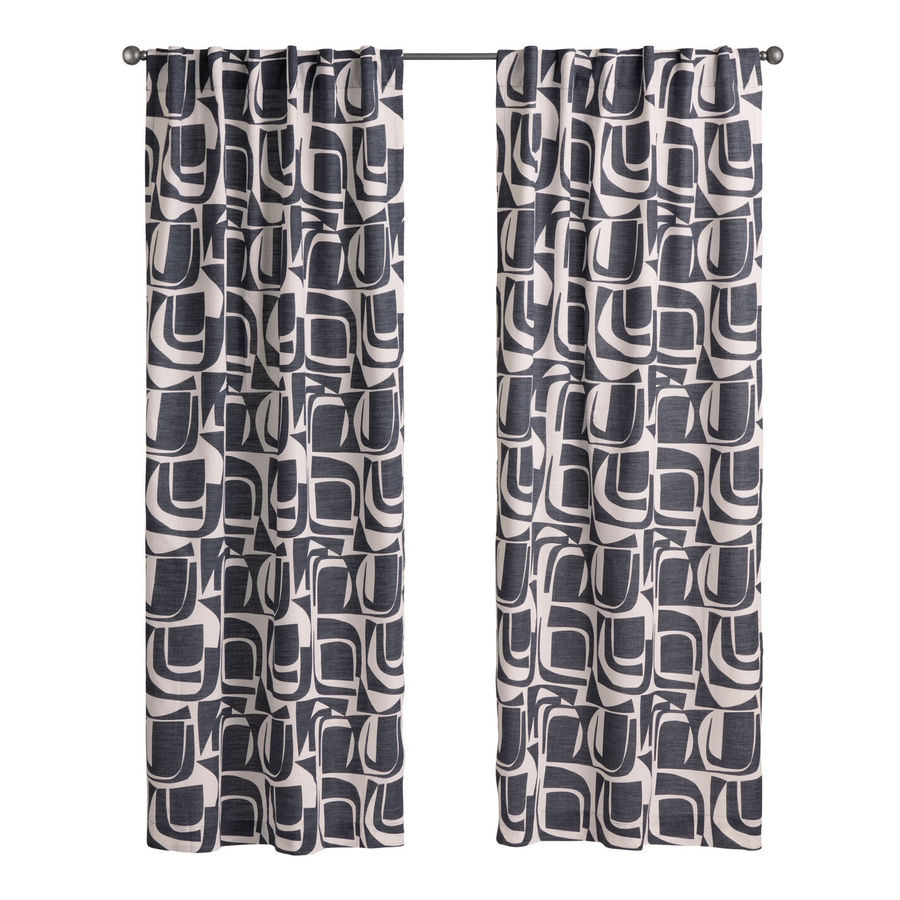Ames Woven Cotton Abstract Sleeve Top Curtains Set of 2 - World Market added by Nomadic Nooks