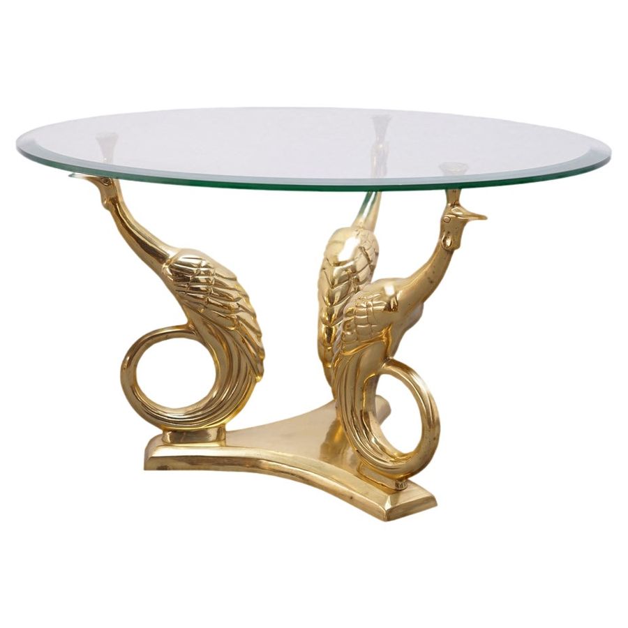 Hollywood Regency Peacock Coffee Table, 1960s added by Andrea Halpern