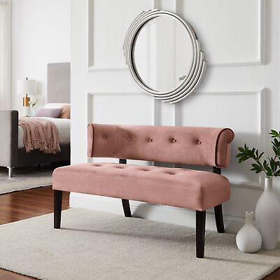 Settee Bench Seat Dining Velvet or Linen Tufted Back Furniture  | eBay added by KATHERINE ECK