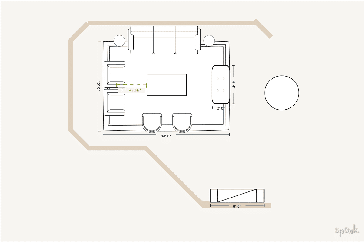 Family Room Floor Plan designed by Emily Borges