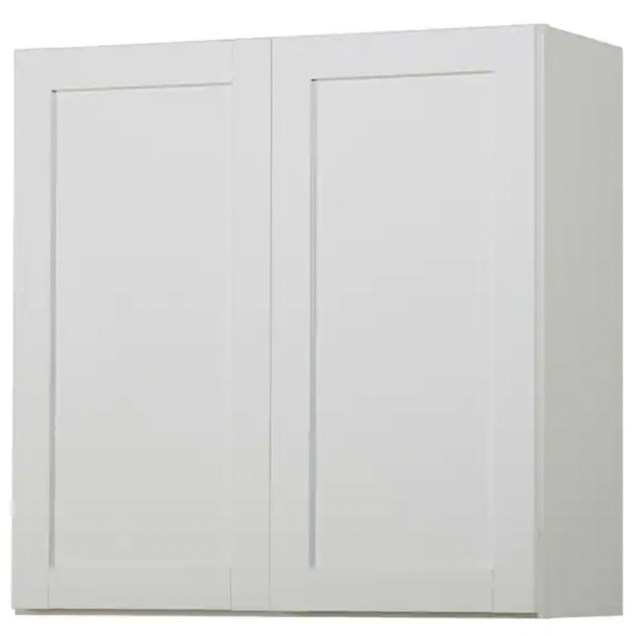 Westfield Feather White Wood Shaker Stock Assembled Wall Kitchen Cabinet (30 in. W x 12 in. D) added by Skylar Caledonia