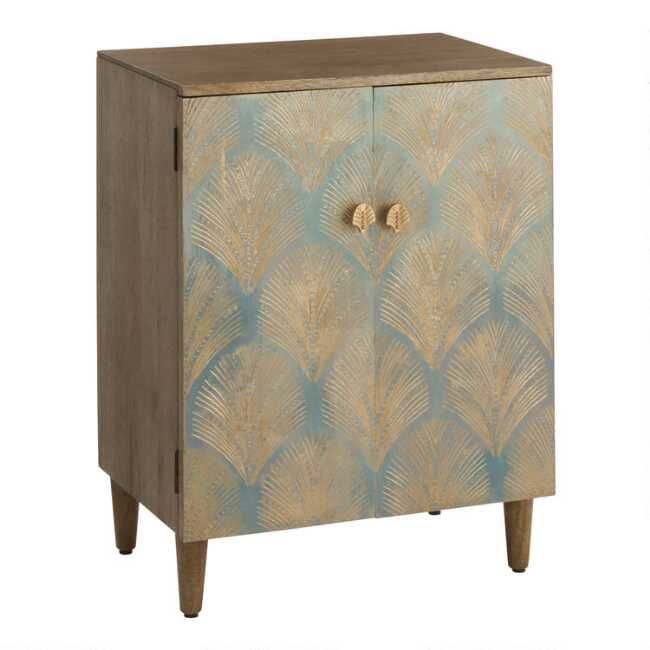 CRAFT Light Blue Wood And Gold Etched Naisha Storage Cabinet added by Spoak Member