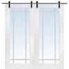 MMI DOOR 60 in. x 80 in. Primed Composite 9-Lite Clear Double Sliding Barn Door with Hardware Kit Z009630 added by Krystyna Boleslawski