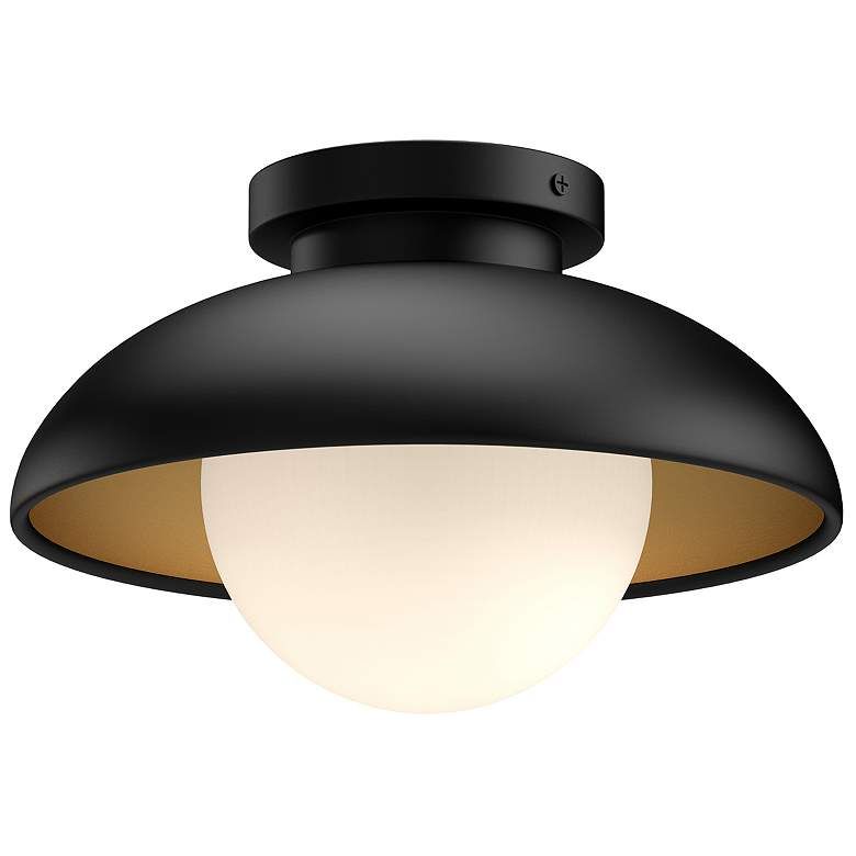 Alora Mood Rubio E26 16-in Matte Black/Opal Matte Glass Flush Mount added by Nora Chartrand