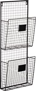Two Tier Wall File Holder – Durable Black Metal Rack with Spacious Slots for Easy Organization, Mounts on Wall and Door for Office, Home, and Work – by Designstyles added by Stephanie Northrop