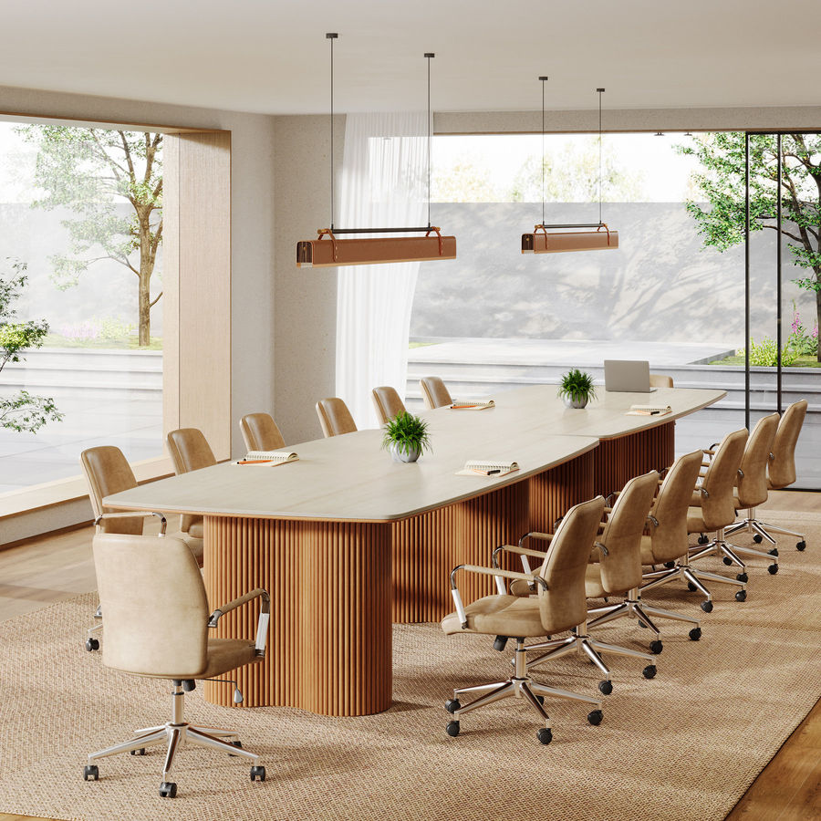 Ivy Bronx Simple 79-Inch Sintered Stone Conference Room Table for 6-8 People | Wayfair added by Lyndsie Day
