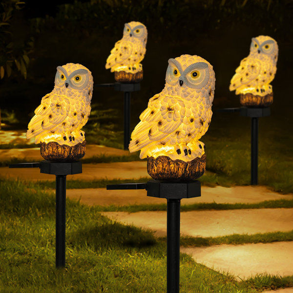 Solar Powered Integrated LED Pathway Light Outdoor Waterproof Owl Garden Stake Lights for Yard Lawn added by sallie tyler