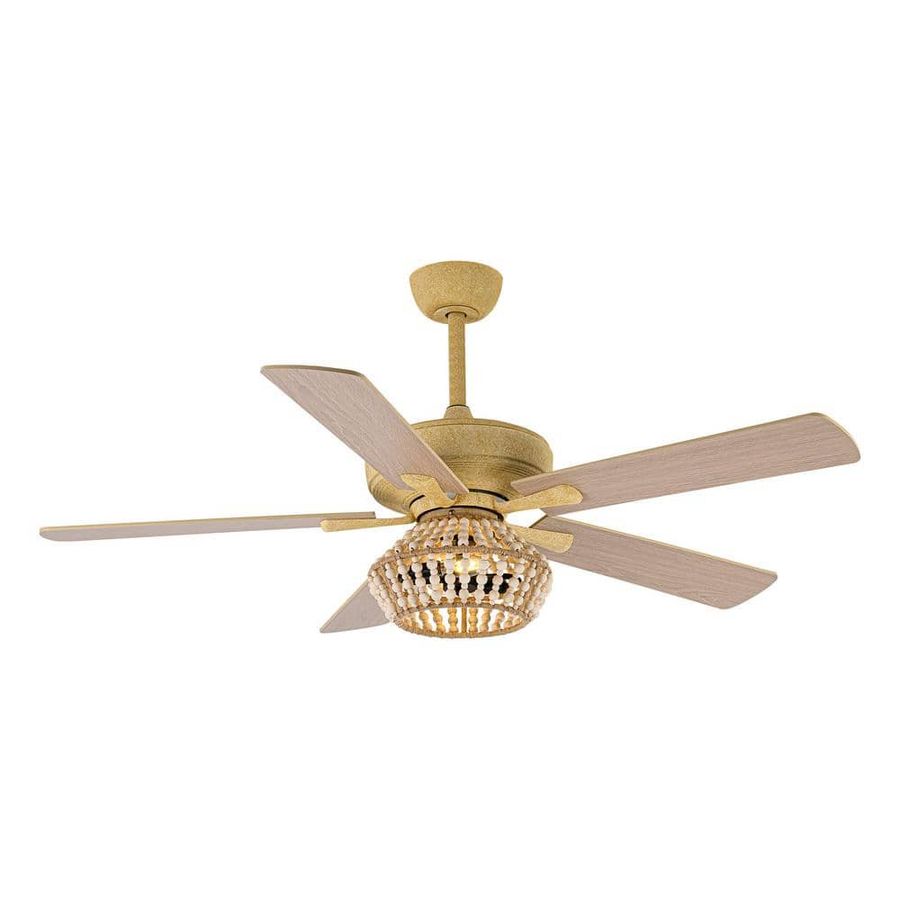 Flint Garden 52 in. Indoor Weathered Gold Reversible Blade Ceiling Fan with Wood Bead Light Kit and Remote Control Included FGF6350110VFG - The Home Depot added by Kristina Blackford