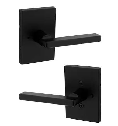 Kwikset Halifax Rectangle Rose Matte Black Privacy Bed/Bath Door Handle with Microban 730HFLRCT5146AL added by Danielle Lambert