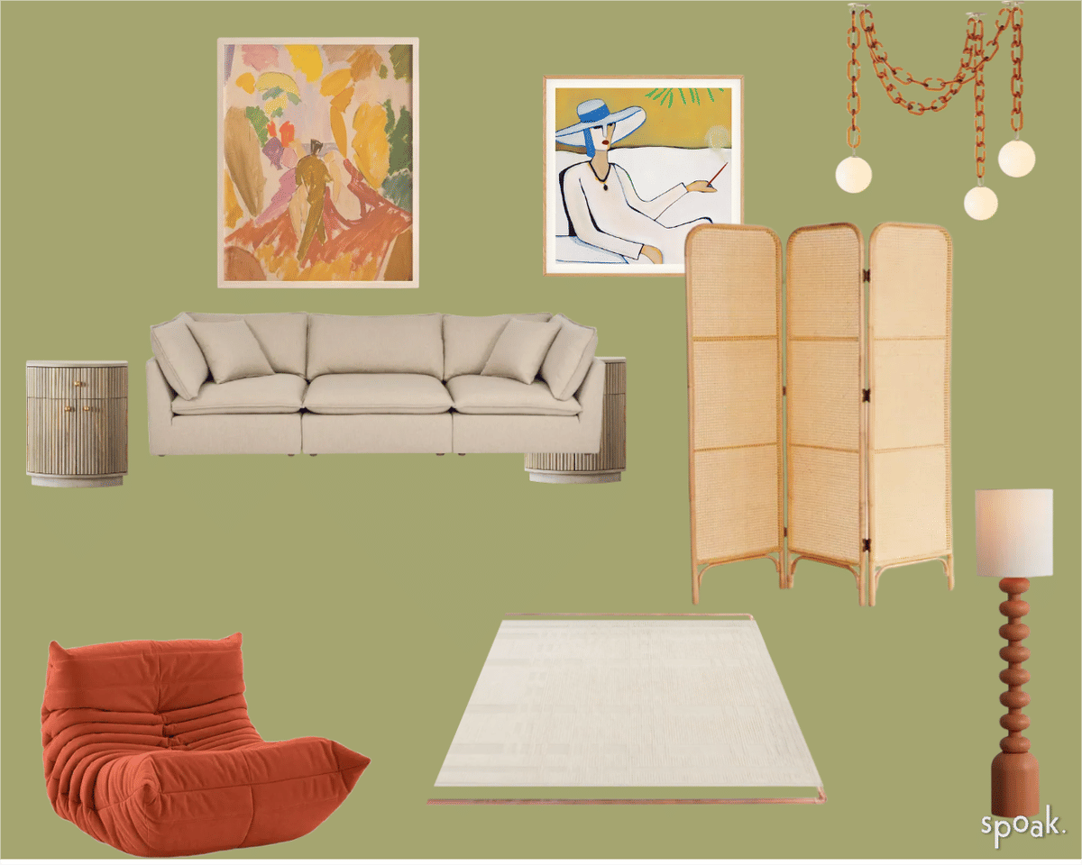 Orange Living Room Inspiration designed by bianca b