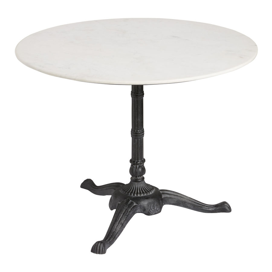 40" Jeanne Round White Marble Top and Black Metal Bistro Table - World Market added by Christina Robinson