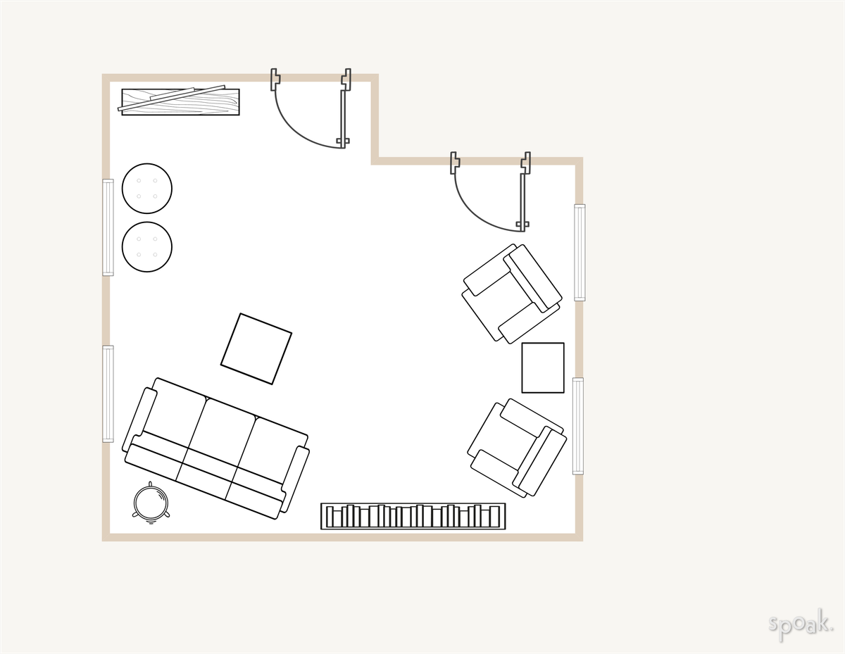 TV Room Layout designed by Rescued Room Design