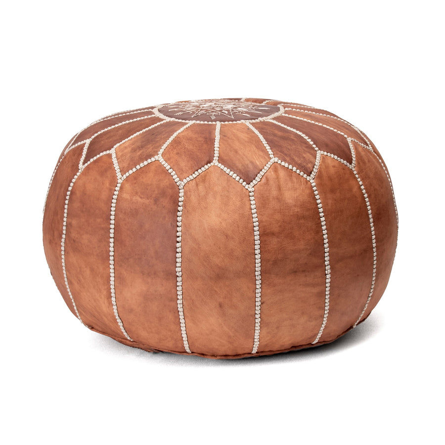nuLOOM Handmade Moroccan Leather Filled Ottoman Pouf added by Kate Lynn Nemett