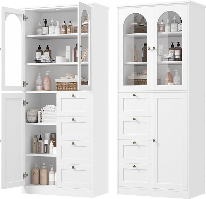 finetones Bathroom Storage Cabinets, 71" Tall Bathroom Cabinet with Glass Doors and Adjustable Shelves, Freestanding Floor Storage Cabinet for Bathroom, Living Room, Kitchen added by Sarah Jackson