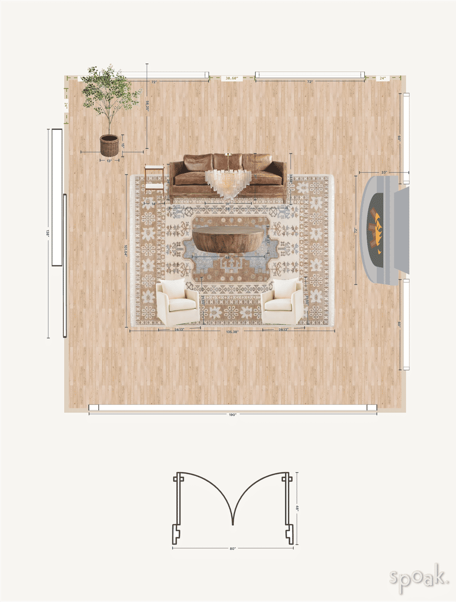 Family Room Plan designed by Jessica Ashley