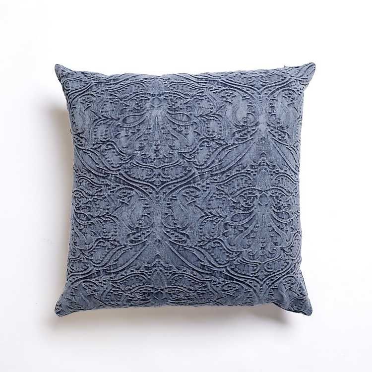 Navy Chenille Damask Throw Pillow | Kirklands Home added by Anna Valdez