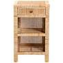 Bella 18 1/4"W Brown Wood Natural Rattan 1-Drawer Nightstand - added by Kate Lynn Nemett