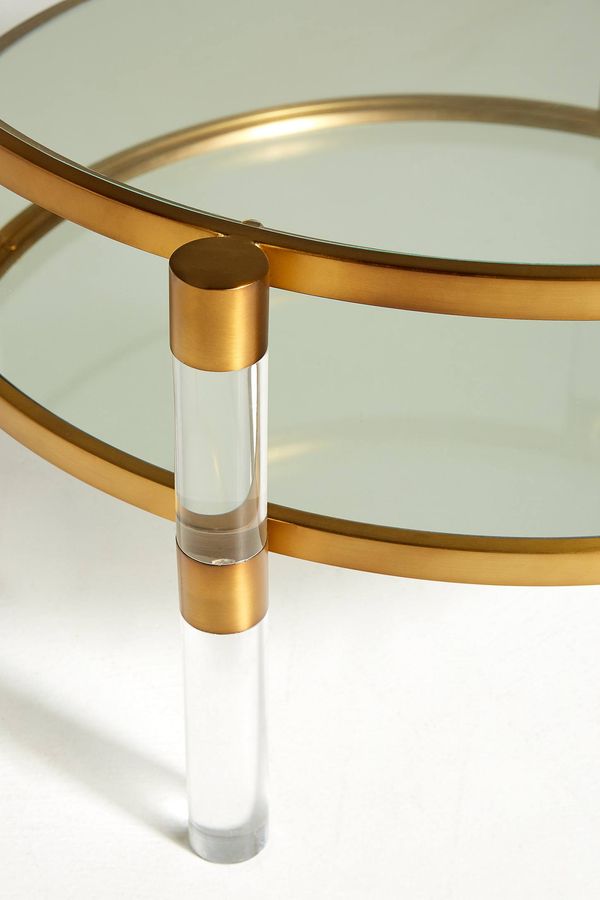 Oscarine Lucite Round Mirrored Coffee Table 36" added by Kate Lynn Nemett