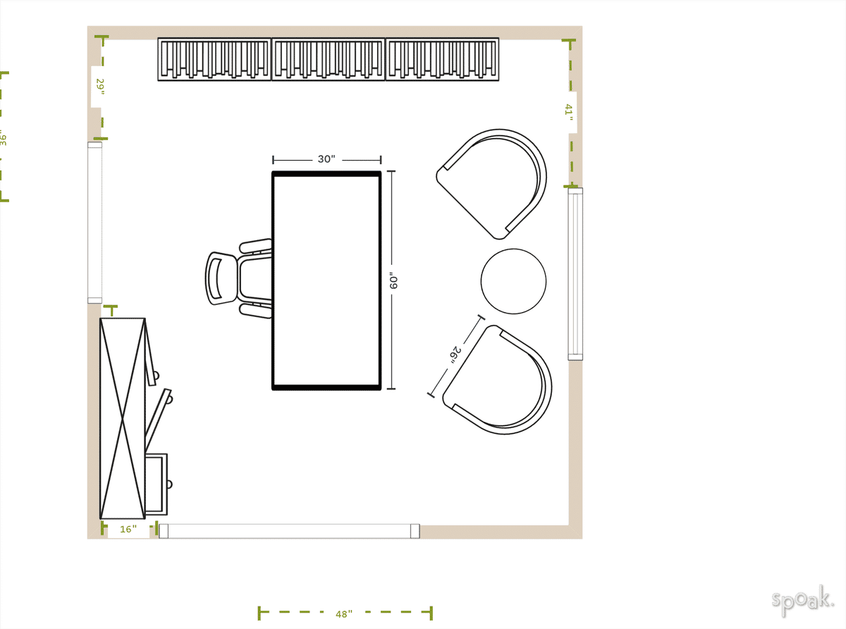 Square TV Room Layout designed by Gina Marie Stebbins