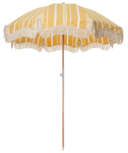 The Premium Beach Umbrella - Vintage Yellow Stripe added by Hayley Gale