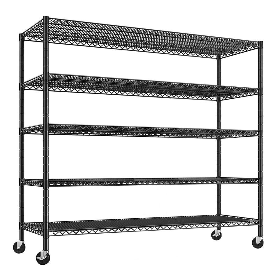 Rebrilliant Nesat 60'' W Steel Height -Adjustable Shelving Unit with Wheels | Wayfair added by Cornelia Spiske