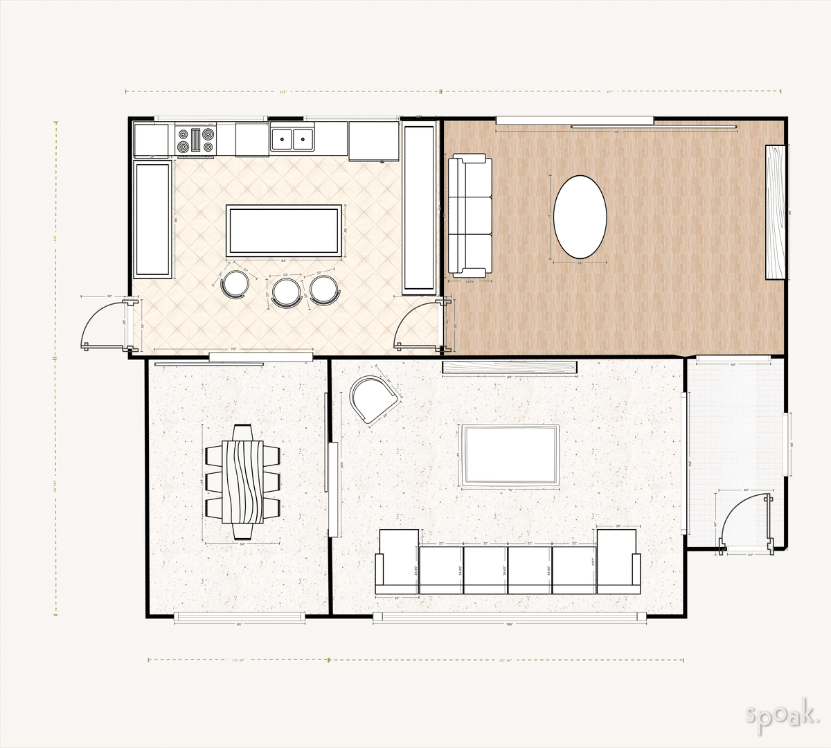 Three Bedroom House Plan designed by luxi chen