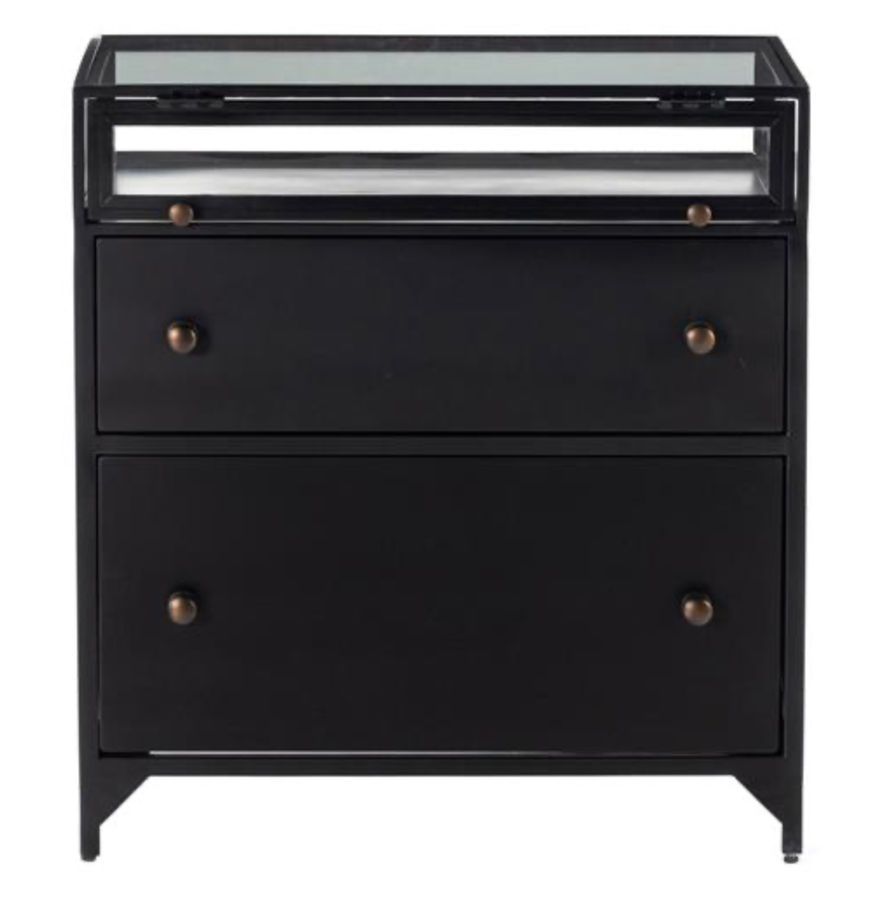 Katren Industrial Loft Black Iron Open Top Shelf 3 Drawer Nightstand added by Stephanie Northrop