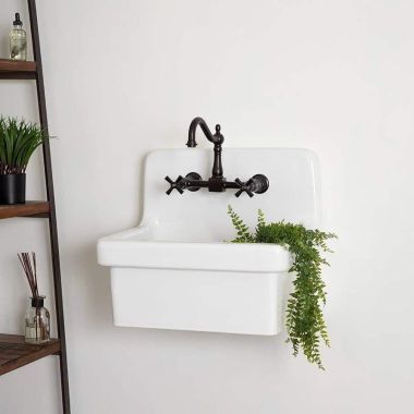 White 22 Inch Porcelain Wall Mount Utility Sink added by sarah spagnola