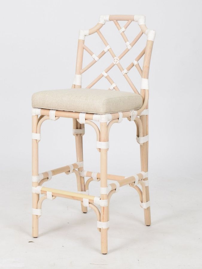 Palm Beach Chippendale Bar ChairFrame to be Painted,Cushion Color - Cream  Pack 1 Re-shipper added by Sarah Jane Meek
