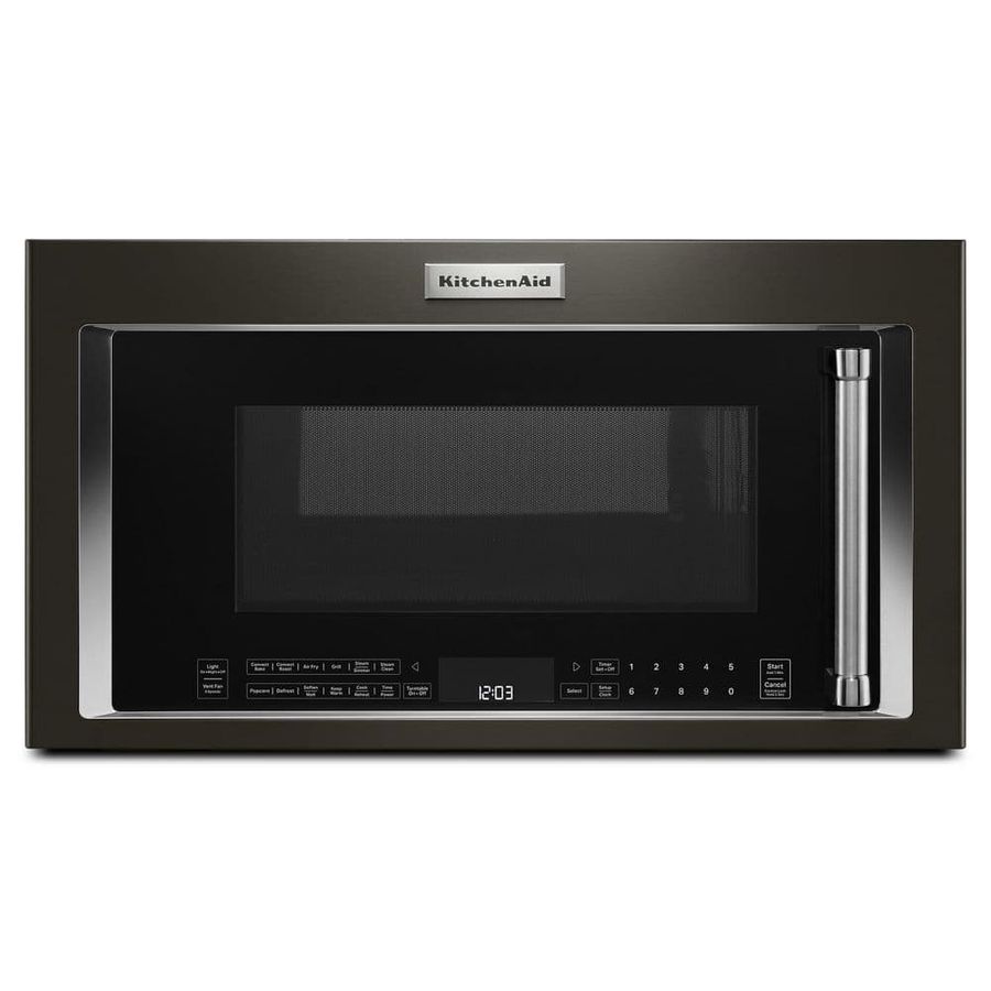 KitchenAid 30 in. W 1.9 cu. ft. 1800-Watt Over the Range Microwave with Air Fry in Black Stainless Steel KMHC319LBS - The Home Depot added by ArtDeco'd LLC