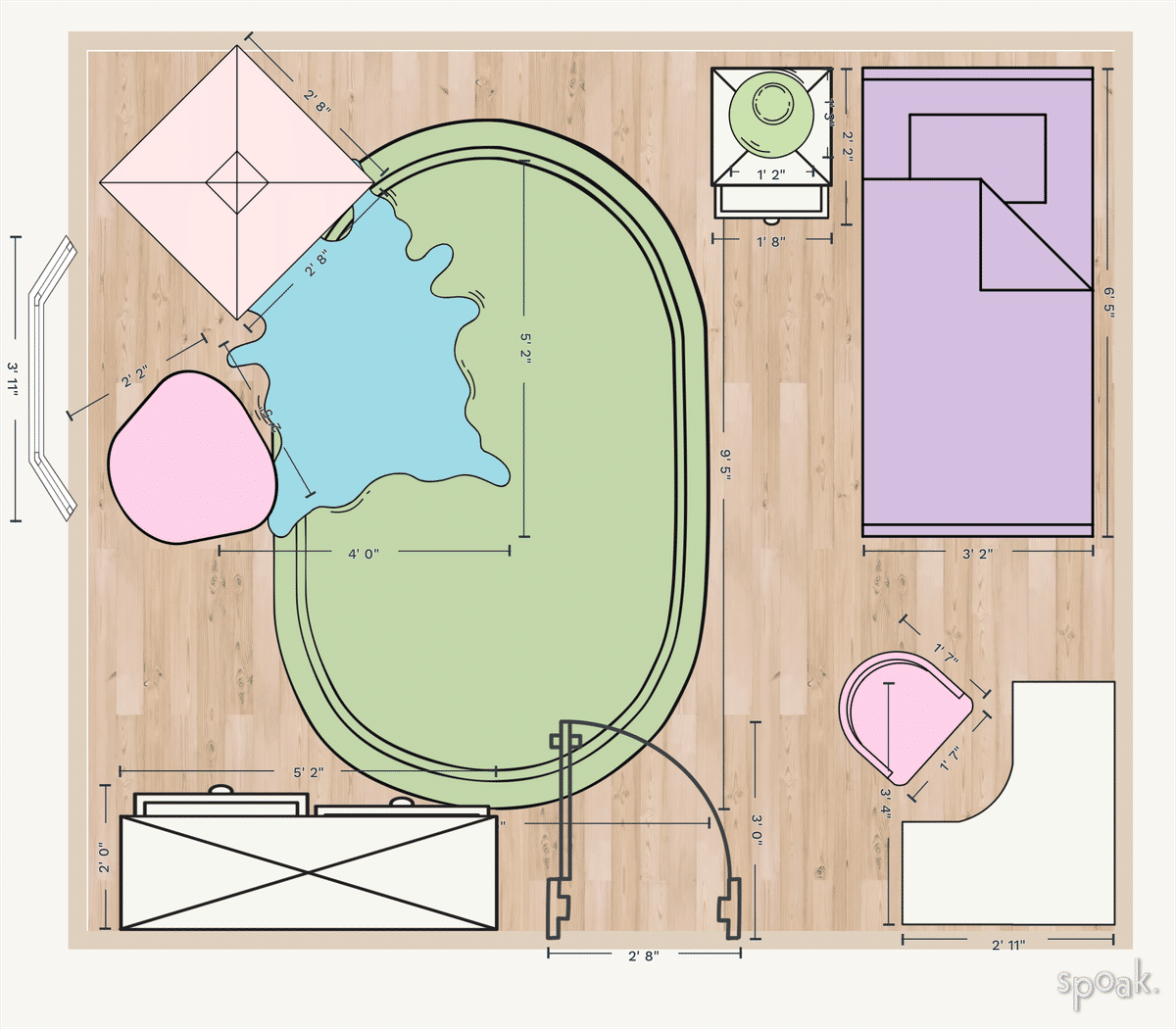 Primary Bedroom Plan designed by Kennedie Parks