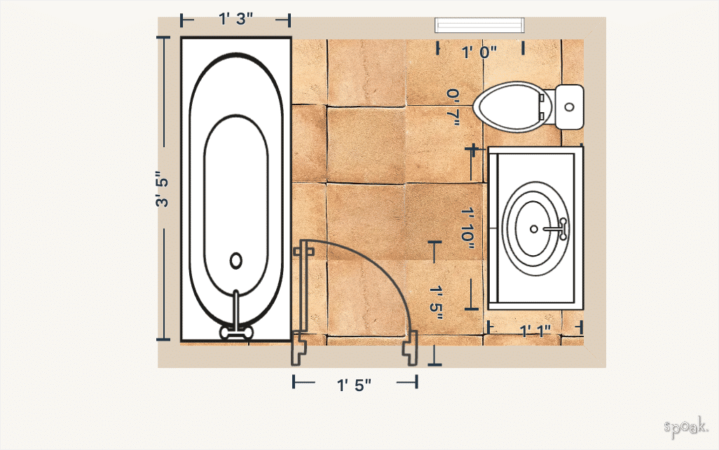 Small Bathroom Plan designed by Athena Laster
