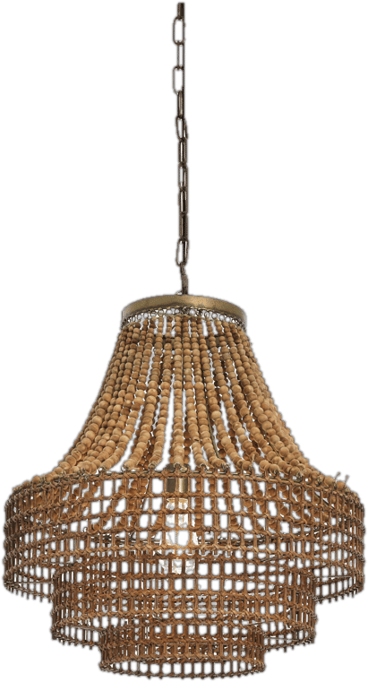 Metal, Rattan And Wood Bead Chandelier added by Amanda Higgins