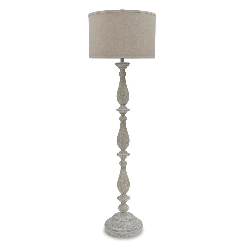 Bernadate Poly Floor Lamp Whitewash - Signature Design by Ashley: Resin Standing Lamp with 3-Way Switch added by Sara Bronnenkant