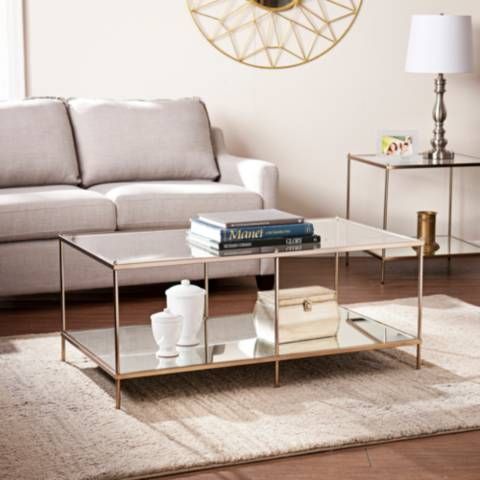Knox 42 1/4" Wide Metallic Gold Modern Cocktail Table - #39G63 | Lamps Plus added by Blair Price