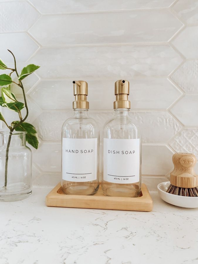 Hand & Dish Soap Dispensers glass Bottle With Pumpfarmhouse - Etsy added by Rachel Pecoy