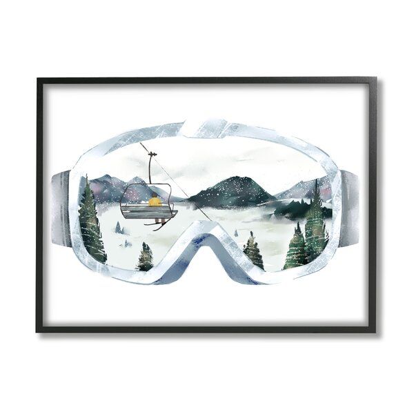 Ski Mountain Reflection In Sports Goggles Winter Forest Oversized Wall Plaque Art By Ziwei Li added by sallie tyler