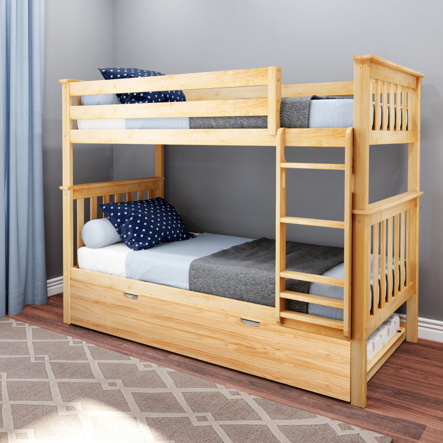 Harriet Bee Dorriel Twin Over Twin/King Wooden Convertible Bunk Bed With Twin Size Trundle | Wayfair added by Stephanie Northrop