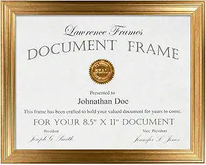 Lawrence Frames 536281 8.5x11 Sutter Burnished Gold Picture Frame added by Mackenzie Schieck