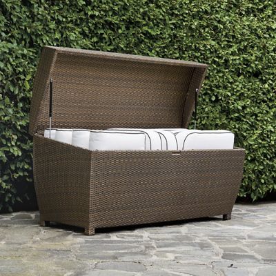 All-weather Wicker Storage Chest | Frontgate added by Hadley Boyle