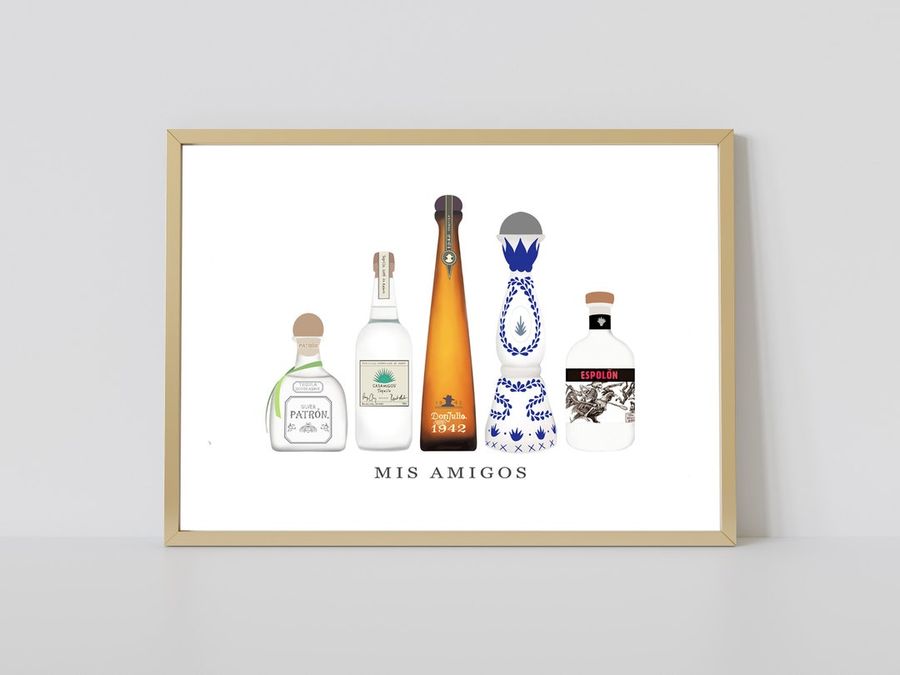 Tequila Art Print Tequila Wall Art Mis Amigos Bar Poster - Etsy added by Christina Eberhard