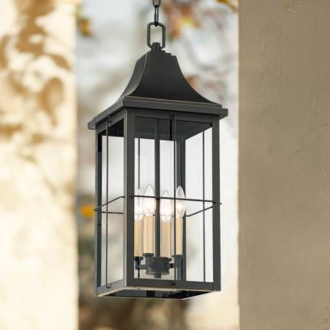 John Timberland Sunderland 24 3/4" High Black Outdoor Hanging Light - #93N73 | Lamps Plus added by Sandy Schargel Interiors